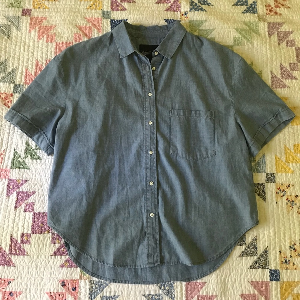 Cropped Chambray Shirt / Zara